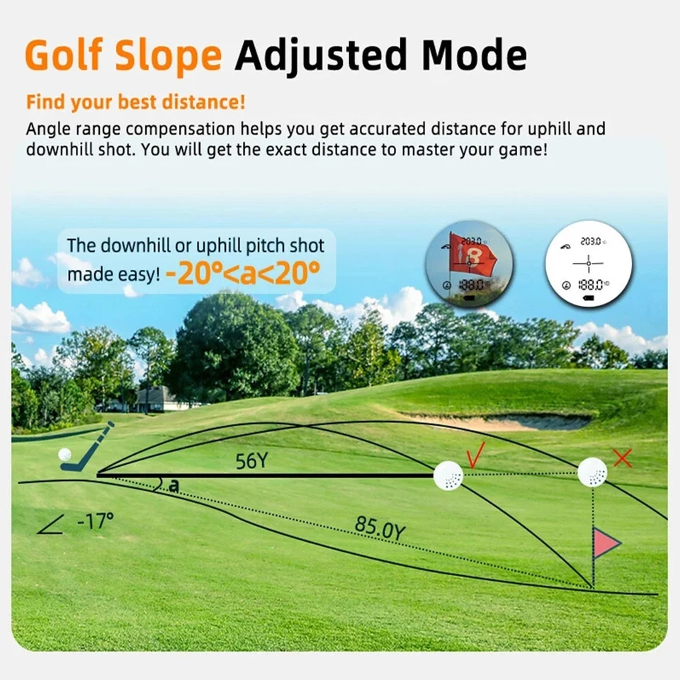 6x Laser Rangefinder Telescope New Golf Finder Range Good Tour Slope Hunting - Image 4 of 4