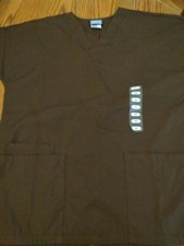cherokee workwear scrub top xxs brown New