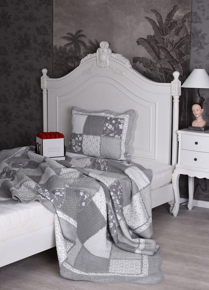 Sofaüberwurf Sofadecke Steppdecke Patchwork Plaid Bettüberwurf 220x200cm Decke - Bild 2 von 4