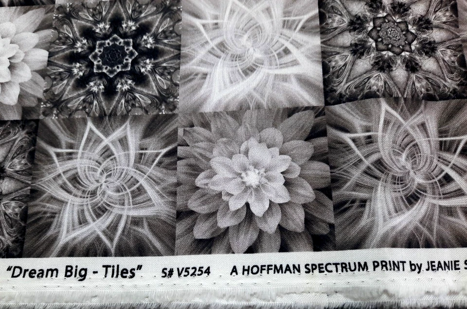 Jeanie Sumrall-Ajero gris 1 1/2 yardas 'Dream Big-Tiles' S#V5254 Hoffman Spectrum Foto 3 de 4