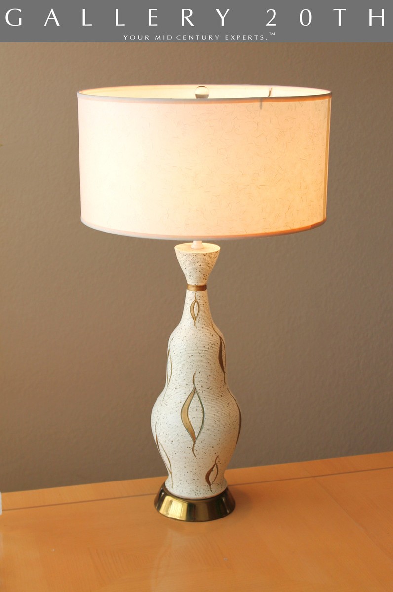 ? EXCELLENT! MCM FREDERICK WEINBERG FAIP TABLE LAMP! PLASTER 