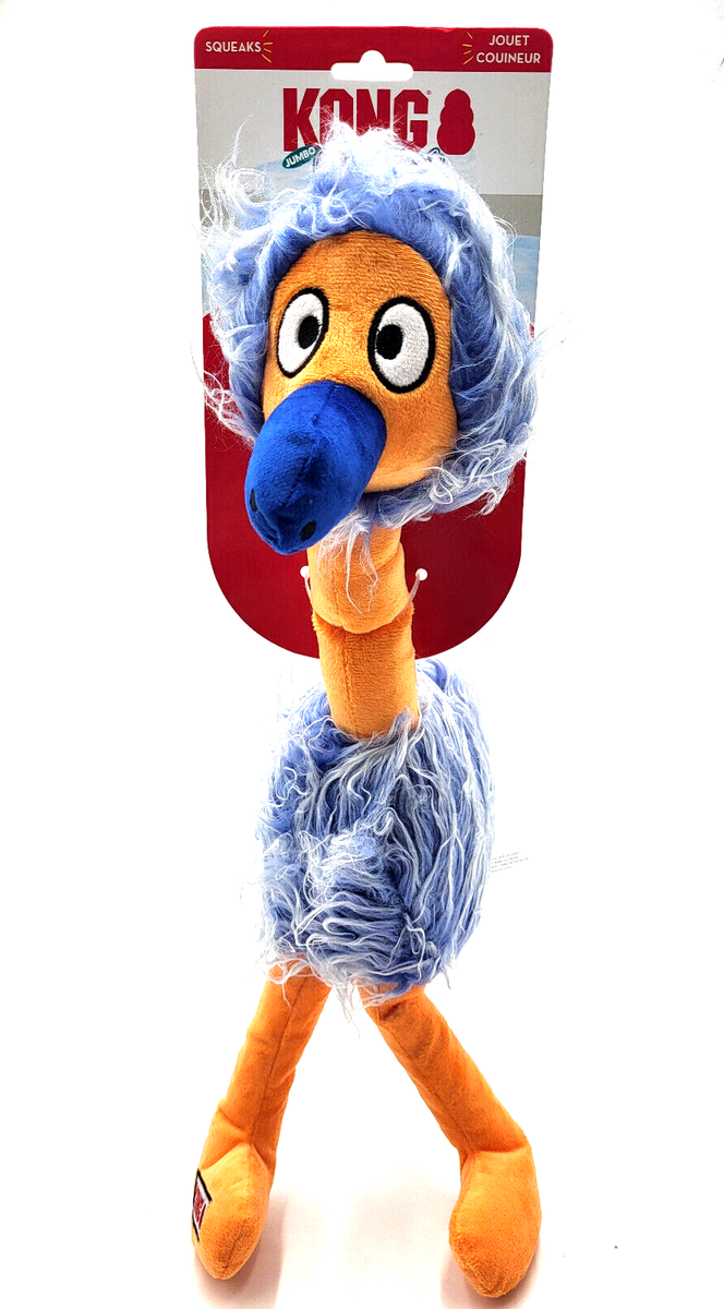 KONG Jumbo Bird Plush Squeaky Interactive Toss Shake Dog Comfort