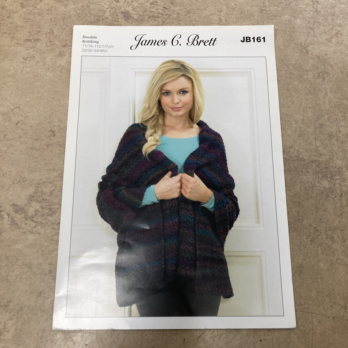 James C Brett DK Knitting Pattern JB161 Ladies Hooded Wrap Marble DK Yarn