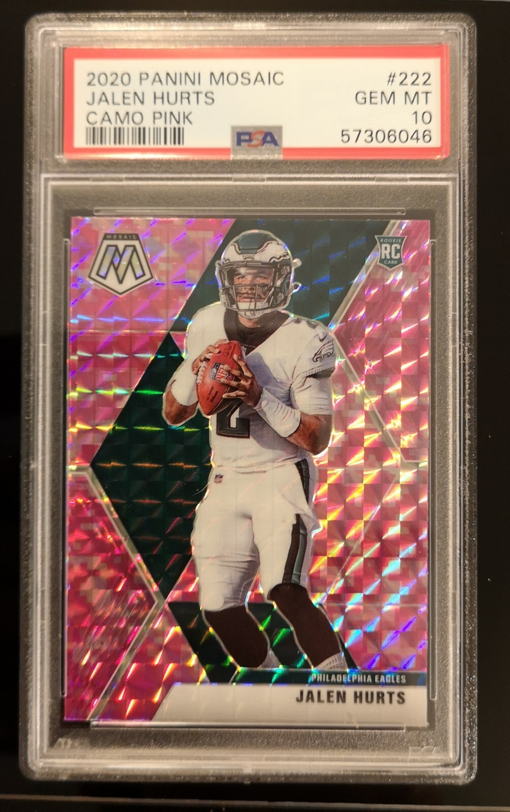 Jalen Hurts Panini Mosaic #222 Pink Camo