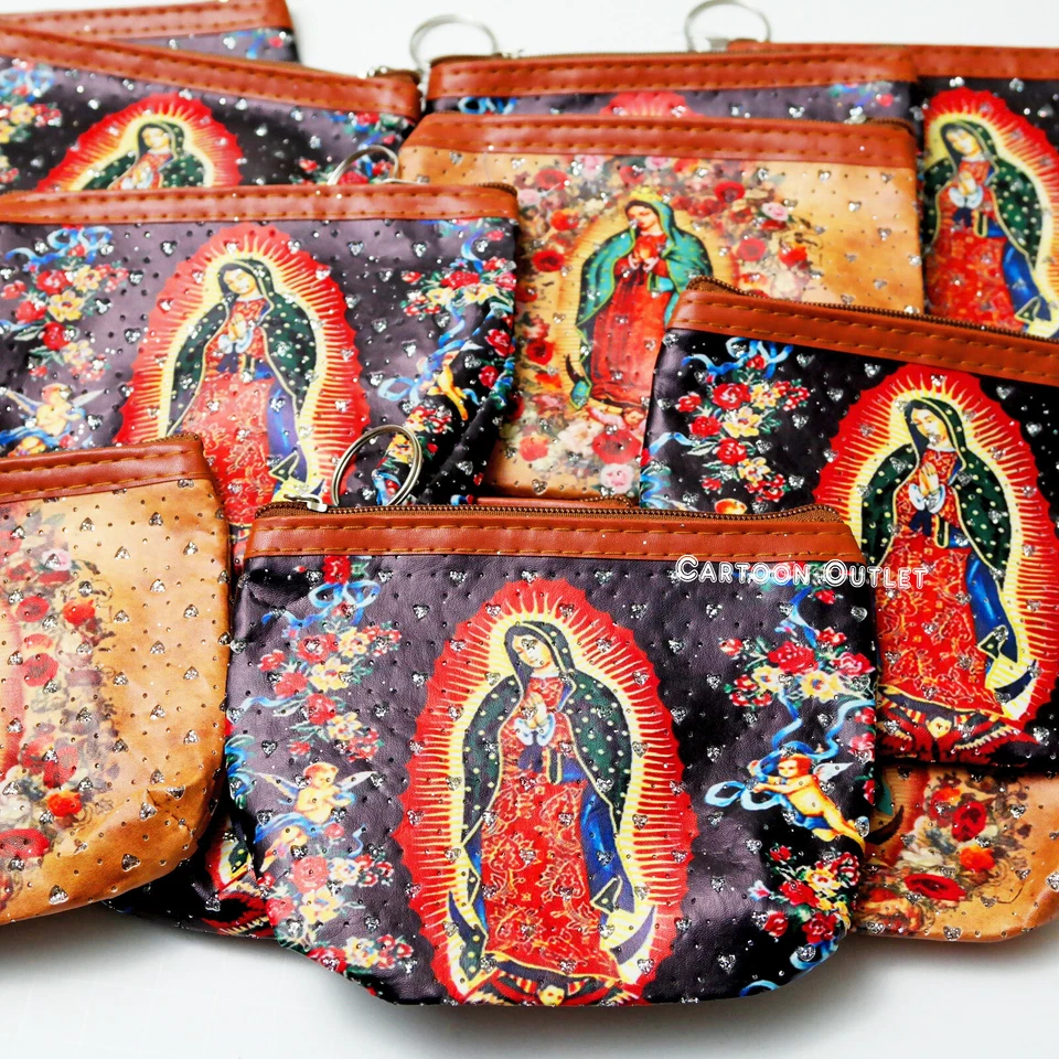 12 Virgen De Guadalupe Key Chain Coin Bag Recuerdos Baptism Communion Bautizo - Image 3 of 4