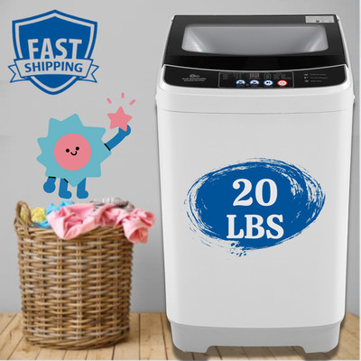 20lbs/17.8lbs Capacity Portable Washing Machines Full-Automatic Compact Washer@