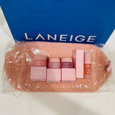 LANEIGE BOUNCY & FIRM Collection - Travel Size with New Pink Laneige Teddy Bag