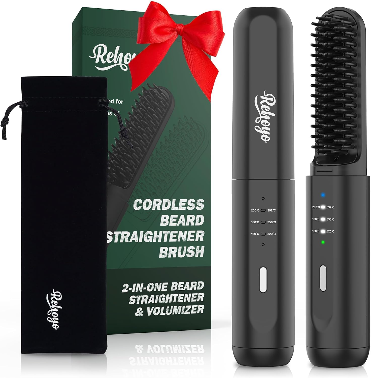 Beard Straightener for Men, Portable Cordless Heated Hair & Beard Straightening