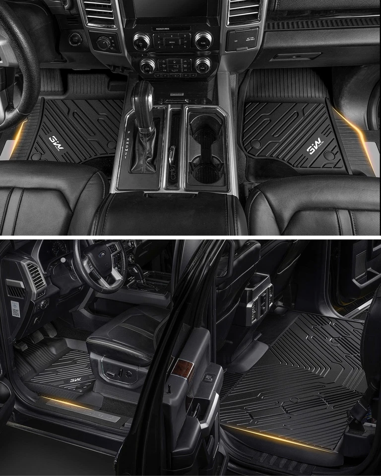 3W Floor Mats & Trunk Bed mat For Ford F150/F-150 SuperCrew Cab 2015-2025 Liner - Image 2 of 4