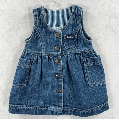OshKosh B'gosh Pinafore Skater Kleid Baby 3 Monate blau Denim Latzhose
