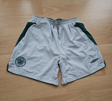 Celtic FC Vintage 2004/2005 Grey Umbro Away Kit Shorts - Medium