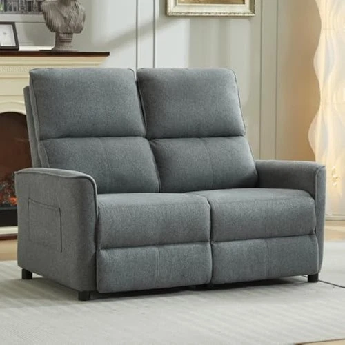 RV Loveseat Recliner Sofa, Linen Fabric Double Wall Hugger Reclining S