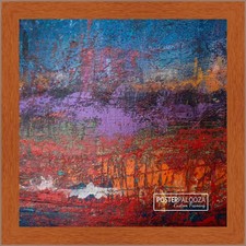 Square Flat Brown Picture Frame - UV Acrylic, Backing, Hanging Hardware