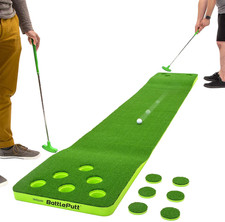 Golf Putting Game Set 2-on-2 Pong Style Play 11 ft Putting Green Putters Balls