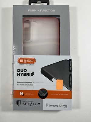 Base Duo Hybrid Form+Function Samsung Galaxy S21 Plus Fogged Clear Pink Edges