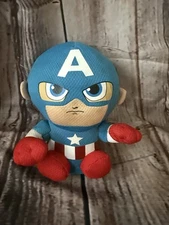 Disney Captain America Marvel Plush Toy Doll 6-inch Ty Beanie Baby Lot Of 2