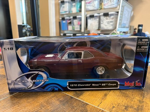 1:24 MAISTO CHEVROLET Nova Ss Coupe 1970 Light Green Met MI31262GR