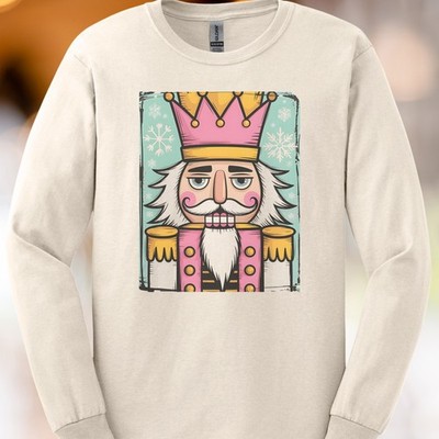 Nutcracker King Holiday Shirt Pastel Christmas Graphic Snowflake Gift Tee