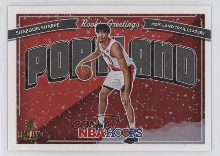 2022-23 Panini NBA Hoops Rookie Greetings Winter Shaedon Sharpe #7 RC 12g7