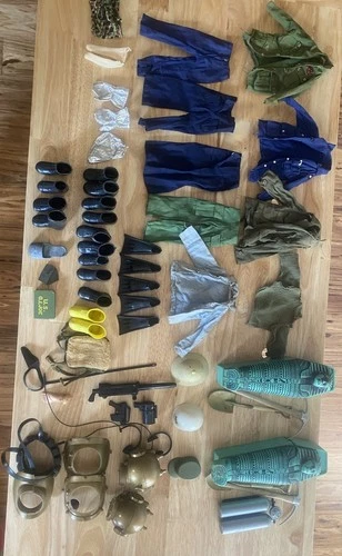 1960s/70s GI Joe Vintage Hasbro Lot Accessories Hats Boots Clothes Action Scuba