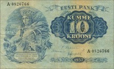 Estland / Estonia P.67a 10 Kronen 1937 (3)