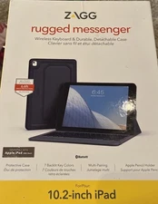 ZAGG - Rugged Messenger Keyboard Folio Case for Apple iPad 10.2" 9TH 8TH 7TH Gen