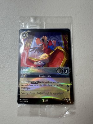 d23 lorcana card Disney Lorcana Iago Out of Reach D23 Promo Exclusive Trading Card 2025  Sealed