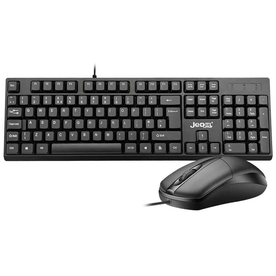 USB Wired Keyboard And Mouse Set Combo UK QWERTY Layout For PC Laptop Full-Size - Image 2 of 4