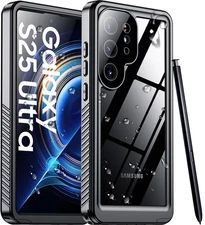 Waterproof Case for Samsung Galaxy S25 Ultra Military Grade IP68 Black