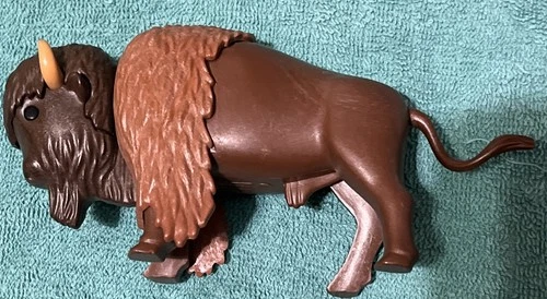 Vintage Playmobil Buffalo Bison Wild Animal Western 1988 EUC Condition Geobra