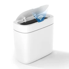Automatic Motion Sensor Bathroom Trash Can with Lid, 3.5 Gallon Touchless Gar...
