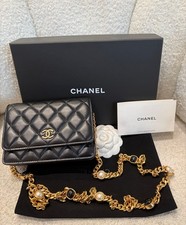 Chanel Wallet On Chain WOC Leather Quilted Pearl Enamel Chain Bag [Duties Paid]