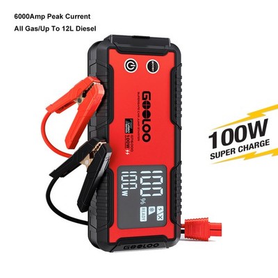 GOOLOO 6000A Jump Starter GT6000 Car Starter,100W Bi-Directional Fast Charge
