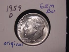 1959-D ROOSEVELT DIME GEM BU NICE ORIGINAL PQ BETTER DATE COIN FREE SHIPPING