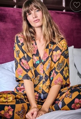 PrintFresh 5X Botanical Checkerboard Eco Satin Wildest Dreams Carmel NWT