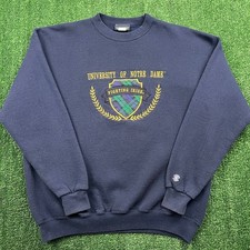 VTG University of Notre Dame Fighting Irish Embroider Crewneck Sweatshirt Men XL