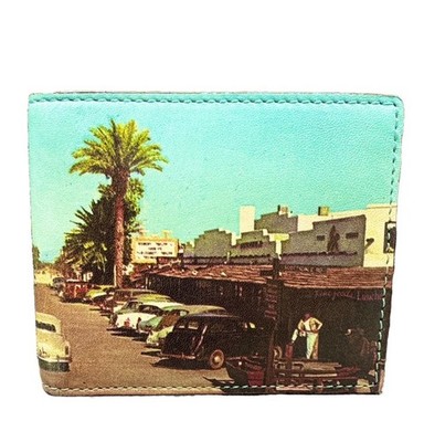 Jack Spade Vintage Postcard Scottsdale, Arizona Leather Bill Bifold Card Wallet