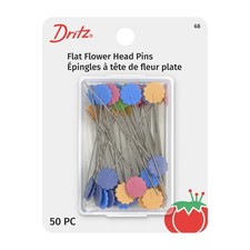 Dritz 68 Flat Head Pins, Flower, 2-Inch 50-Count 2-Inch, Assorted
