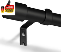 Gardinenstange Schwarz 76-380 Cm Vorhangstange Ausziehbar 19 Mm Durchmesser FüR