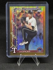 2025 Topps Chrome Holiday Jacob deGrom Gold Refractor /50 #HC196 Texas Rangers