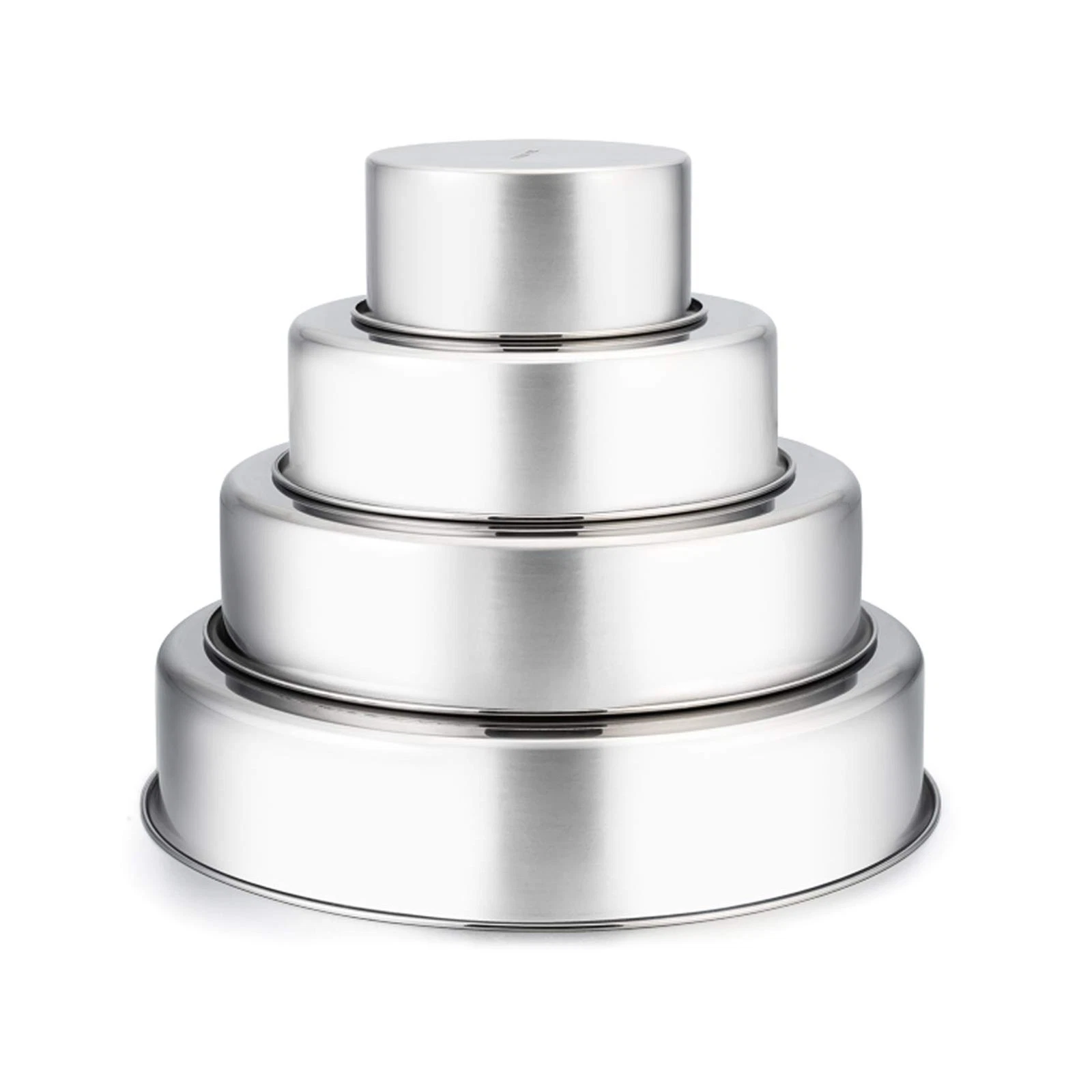 4 Pack Stainless Steel Round Cake Pan Set Cake Pan Tier Baking Pans