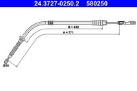Hinten Rechts Ate 24.3727-0250.2 Seilzug, Feststellbremse FüR Mini