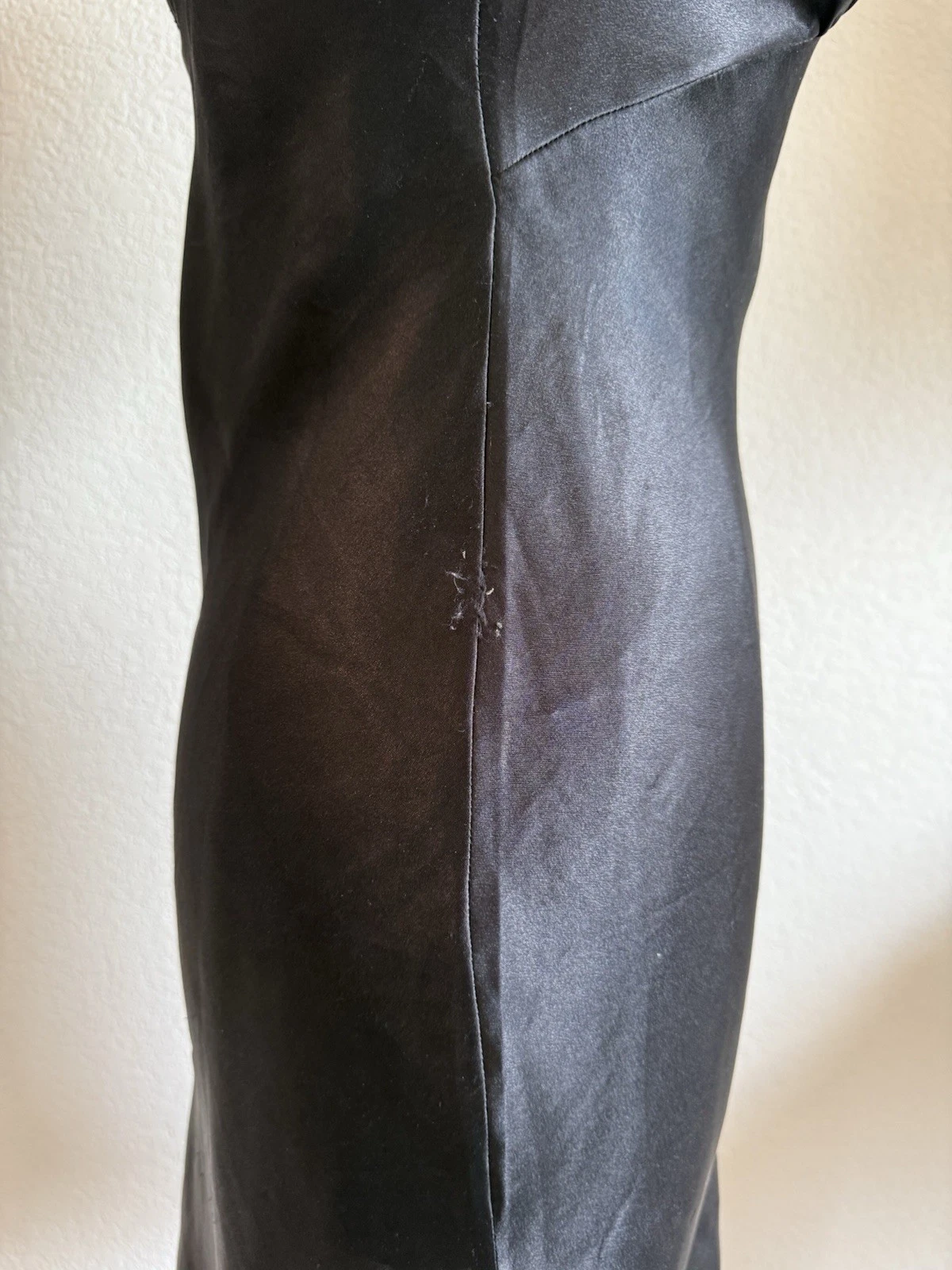 UNDERCOVER Abito vestito donna vintage Victorias Secret etichetta oro nero slip piccolo pizzo anni 90