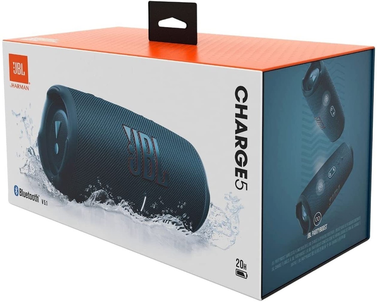 JBL Charge 5 Portable Waterproof Speaker with Powerbank - Blue | eBay