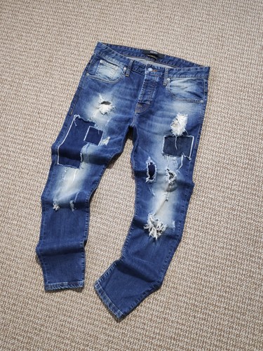 Takeshy Kurosawa Distressed Denim Jeans Handmade in Italy sz W34
