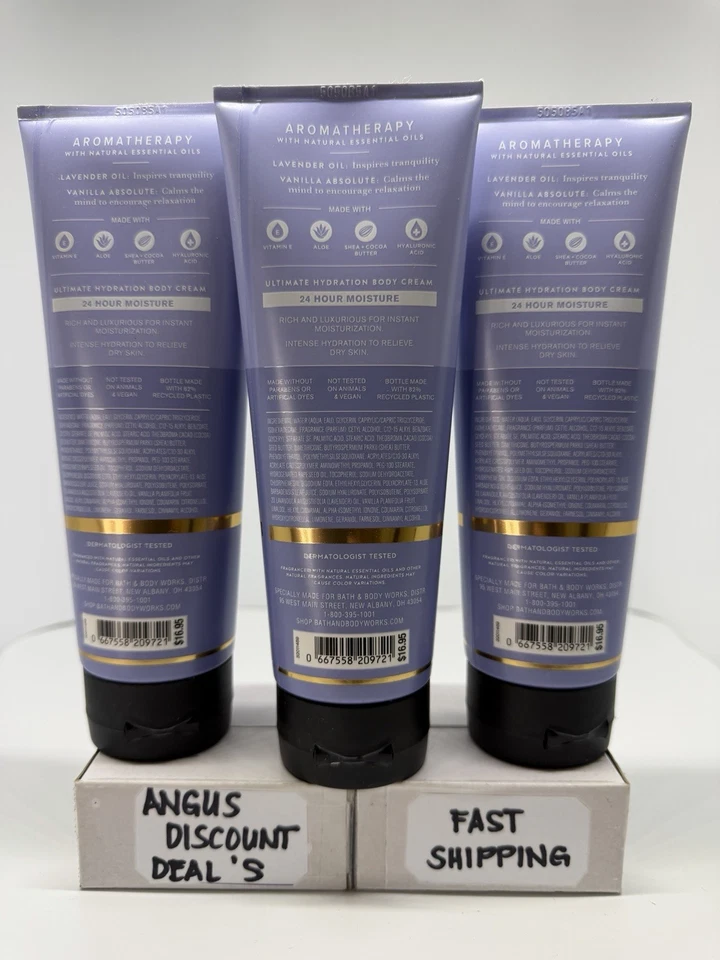 Crema corporal Bath & Body Works aromaterapia sueño lavanda vainilla 8 oz, 6 piezas NUEVA Foto 2 de 2