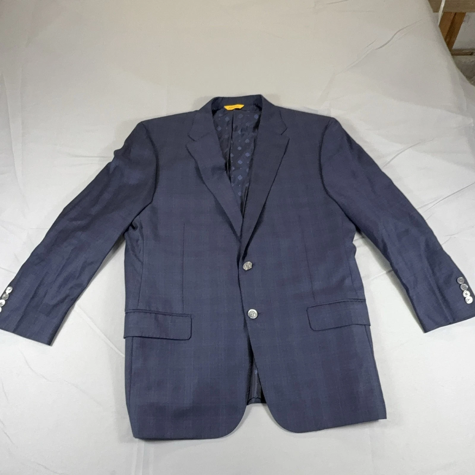 Hickey Freeman Tasmanian Super 150's Blazer Men's Blue Wool Tweed Formal Jacket - product detail image 1