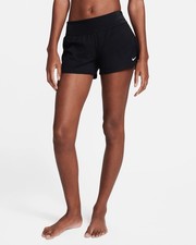 NWT Nike Swim Effortless Essential Black Mid-Rise Lined Shorts Women  s Medium