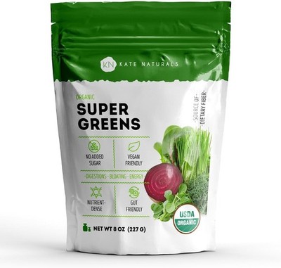 Organic Super Greens Powder. Daily Greens Superfood Blend with Probiotics & F...