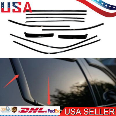 Window Trim Chrome Delete Overlays CrewMAX Gloss Fit For 2022-2025 Toyota Tundra